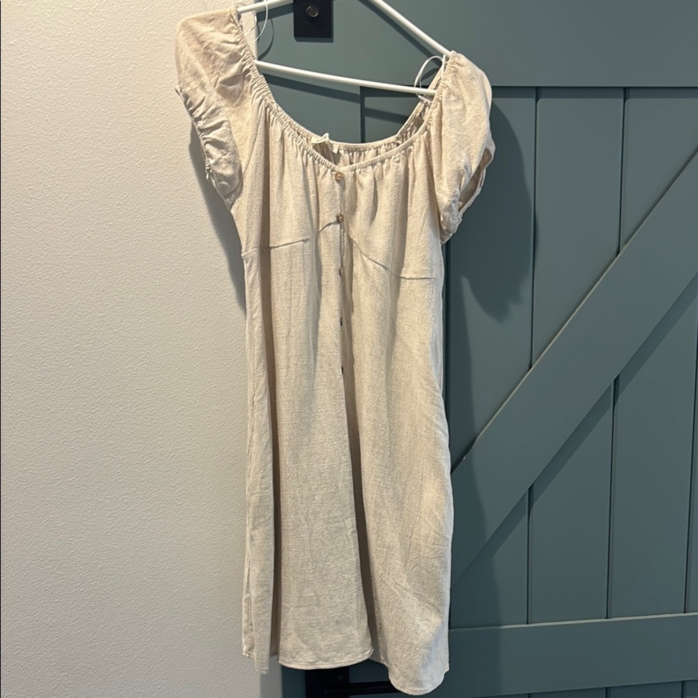 Cream Off-Shoulder Sozy Dress